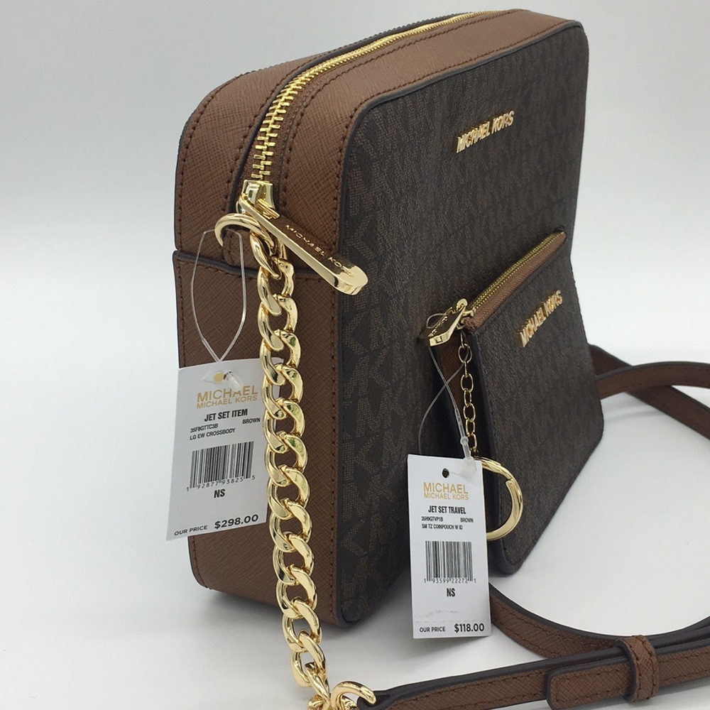 MICHAEL KORS LG EW CROSSBODY Bag&Coinpouch  Brown